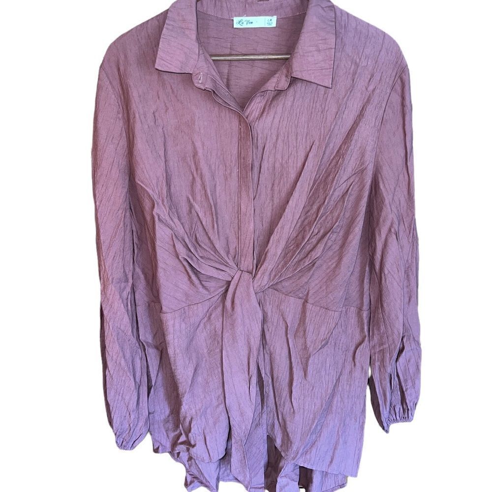 La‎ Ven mauve long sleeved peasant blouse size medium